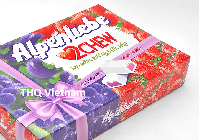 Alpenliebe 2 Chew Soft Fruit Candy Strawberry & Grapes 16 rolls x 24 boxes
