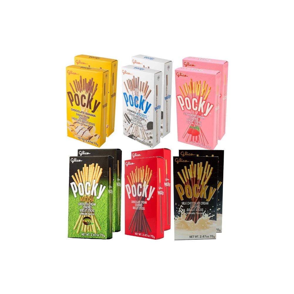 Pocky Pocky Biscuit Stick 6 Flavors Variety Pack (Pack of 6)