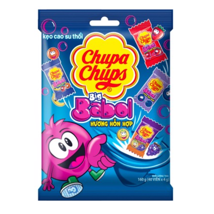 Chupa Chups Big Babol Chewing Gum Fruity 160g