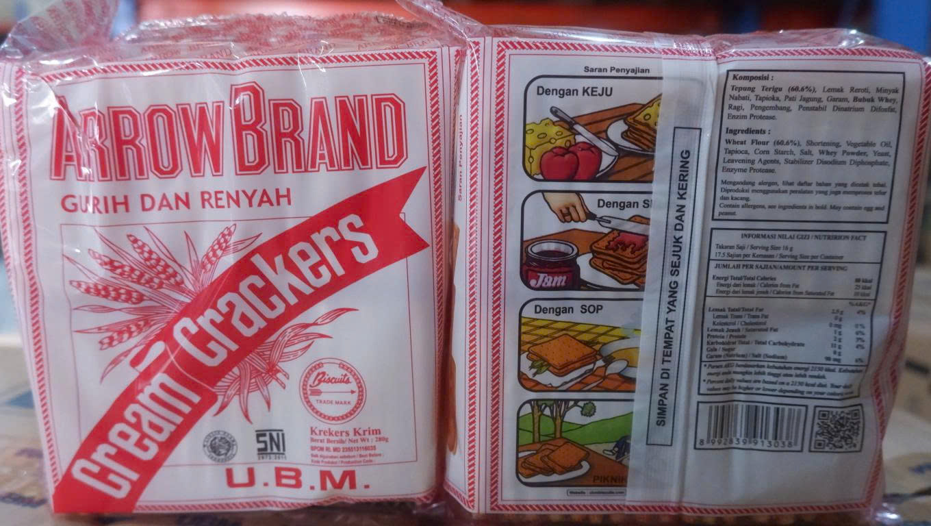 ARROW BRAND CREAM CRACKERS 24 X 350 GR