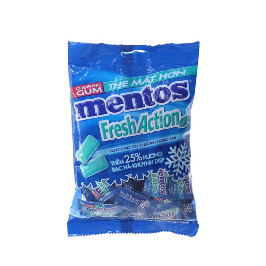 MENTOS FRESH ACTION CHEWING GUM 112g