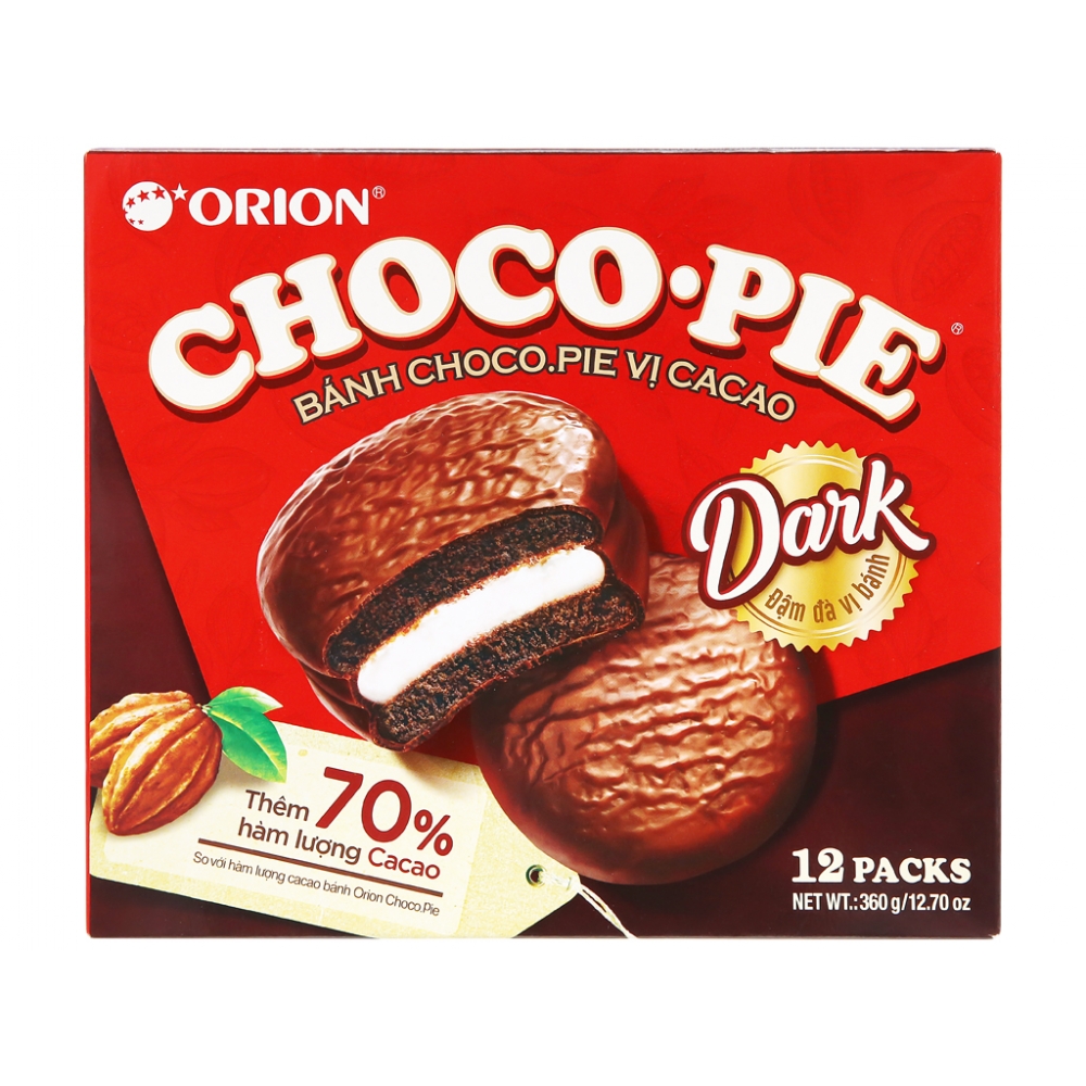 Orion Choco Pie Soft Cake Box 360g Dark Chocolate