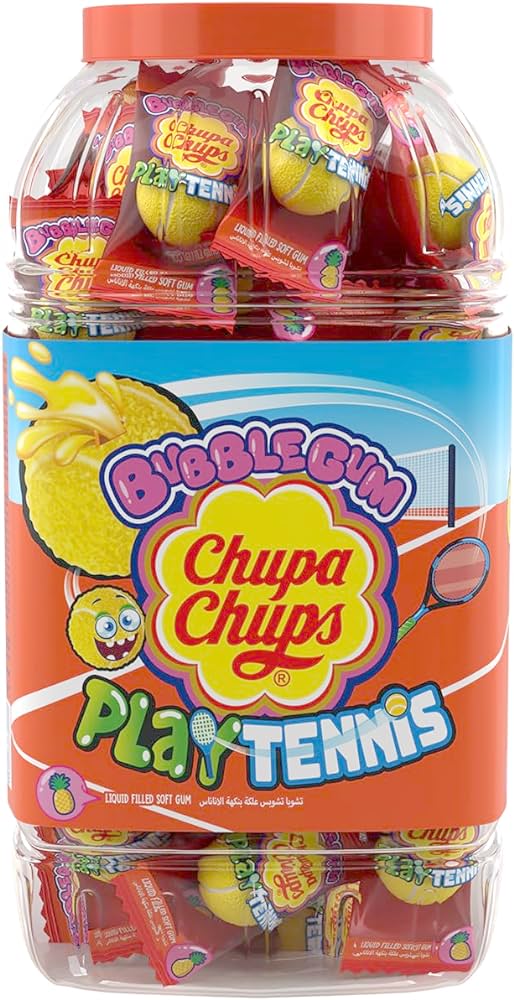 Bubblegum Chupa Chups play tennis