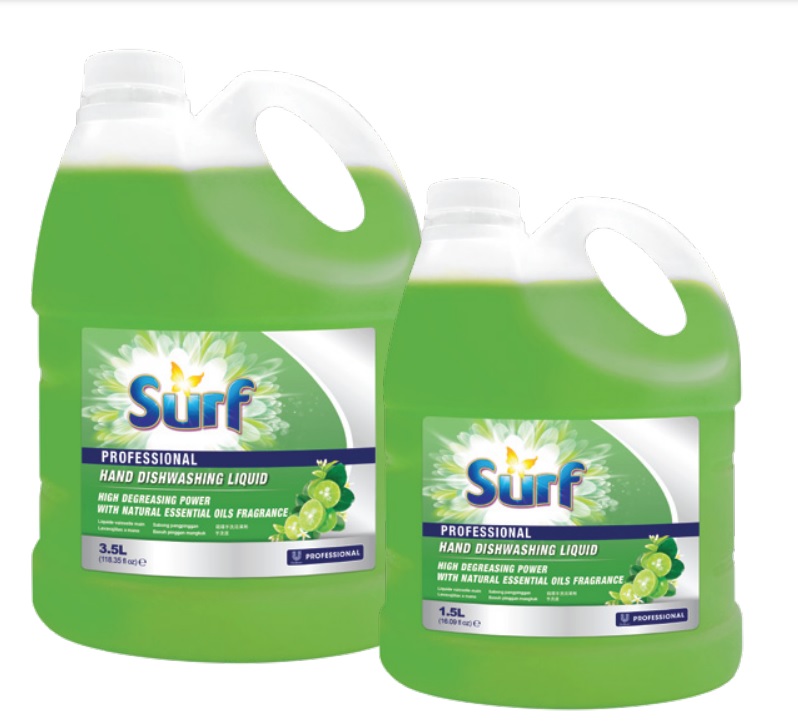 SURF PRO HAND DISHWASHING LIQUID LIME 1,5L x 9 can 