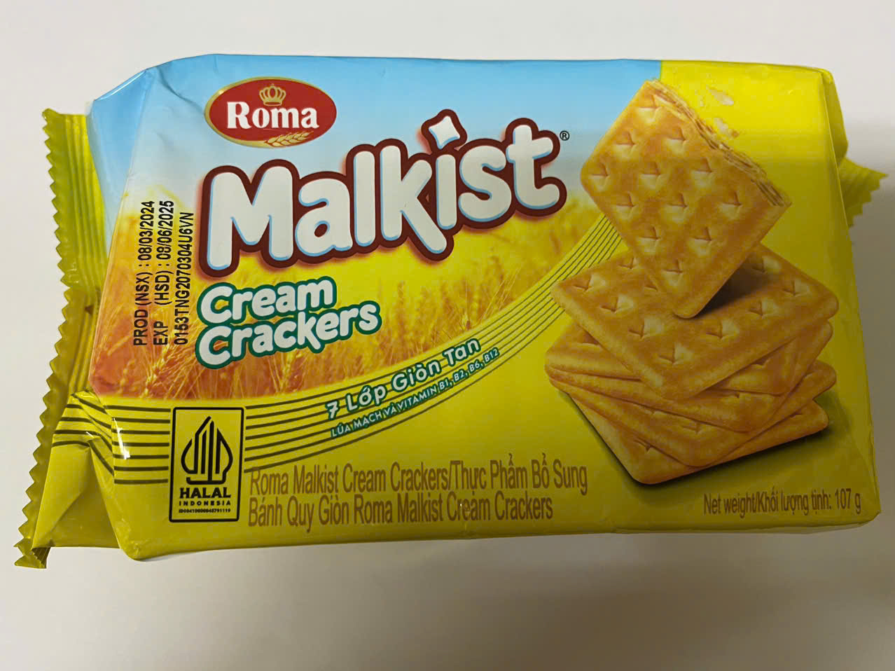 malkist biscuit cream crackers 107g